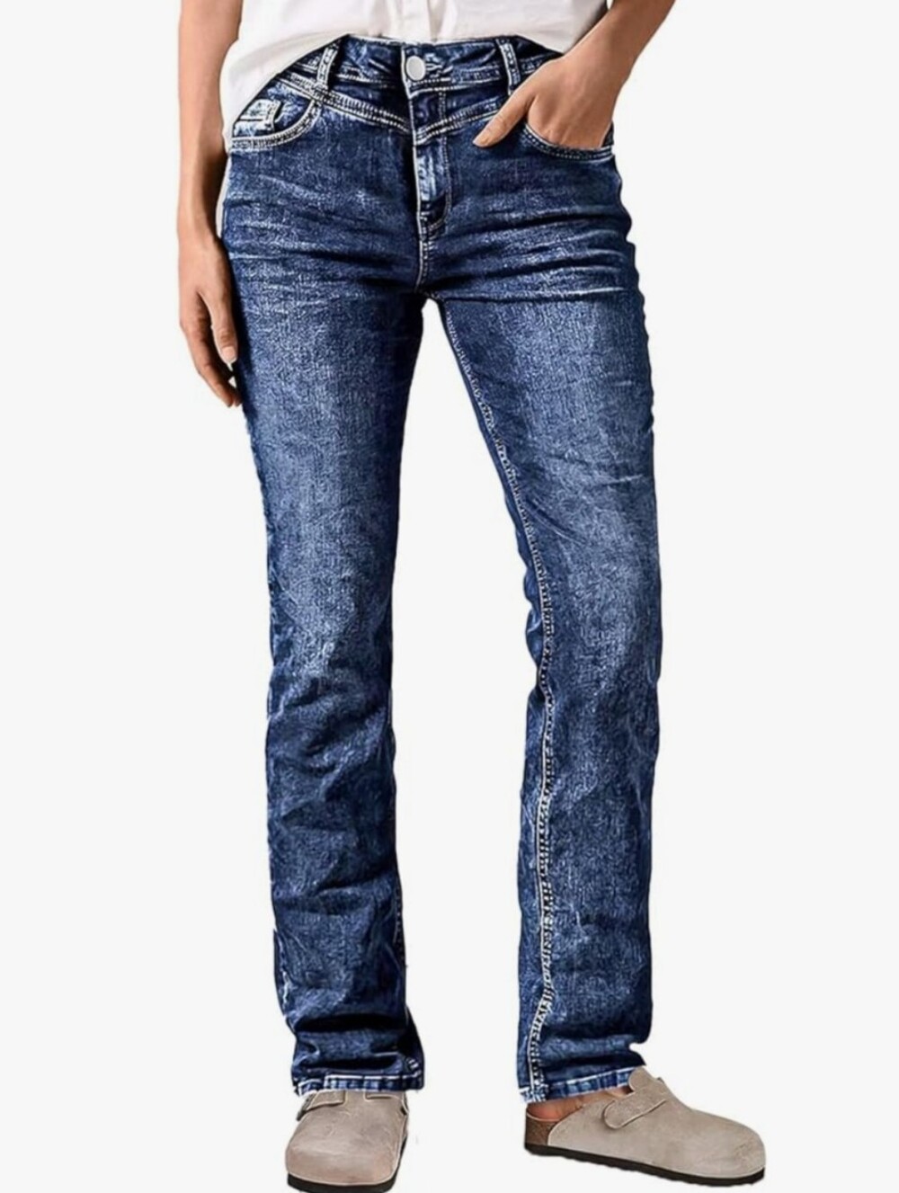 Womens Flamingals Ripped Straight Leg Mid Waist Vintage Style Small